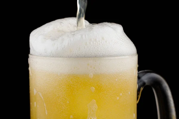 Pivo Skleněné Bílé Pěně — Stock fotografie