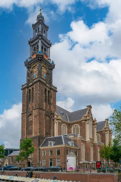 Amsterdam Juni 2021 Westertoren Wacht Bezoekers Corona Tijden — Stockfoto