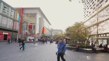 Lijnbaan caddesinde alışveriş yapan yayalar Rotterdam, Hollanda, 8 Kasım 2019