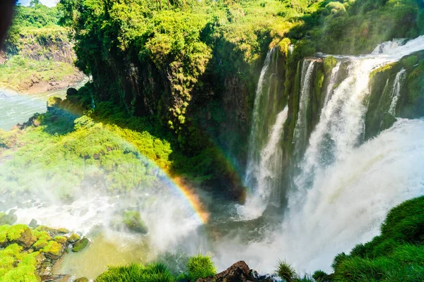 Része Iguazu Vízesés Argentin Nemzeti Park Szivárvány — Stock Fotó