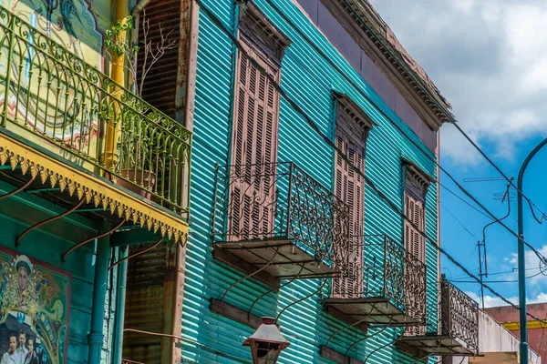 Detail Eines Der Berühmten Farbigen Häuser Boca Buenos Aires Argentinien — Stockfoto