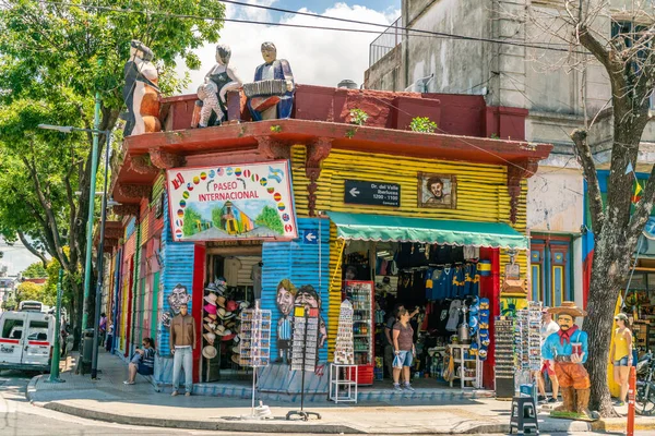 Winkel Voor Een Van Boca Juniors Cadeauwinkels Met Toeristen Fans — Stockfoto