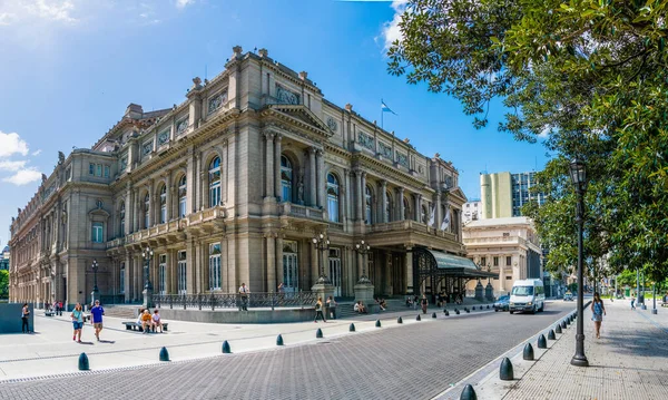 Buenos Aires Argentina Gennaio 2019 Turisti Visitano Antico Teatro Maestoso Foto Stock Royalty Free