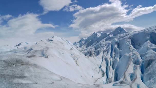 Bovenop Perito Moreno Gletsjer Bij Stad Calafate Patagonië Argentinië Maart — Stockvideo