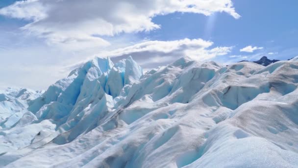 Toppen Perito Moreno Glaciären Nära Staden Calafate Patagonien Argentina Mars — Stockvideo