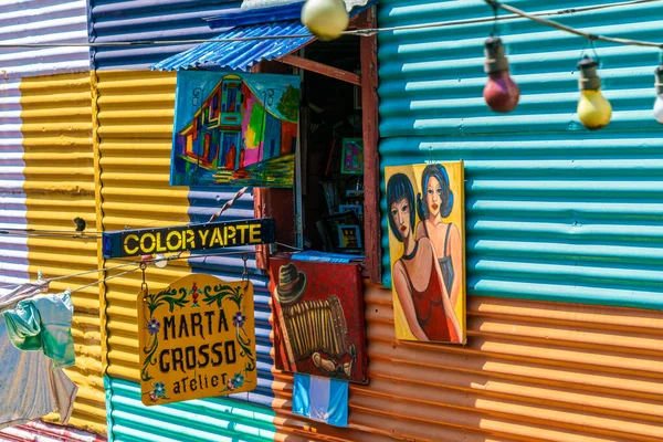 Detalle Una Las Famosas Casas Colores Boca Buenos Aires Argentina — Foto de Stock