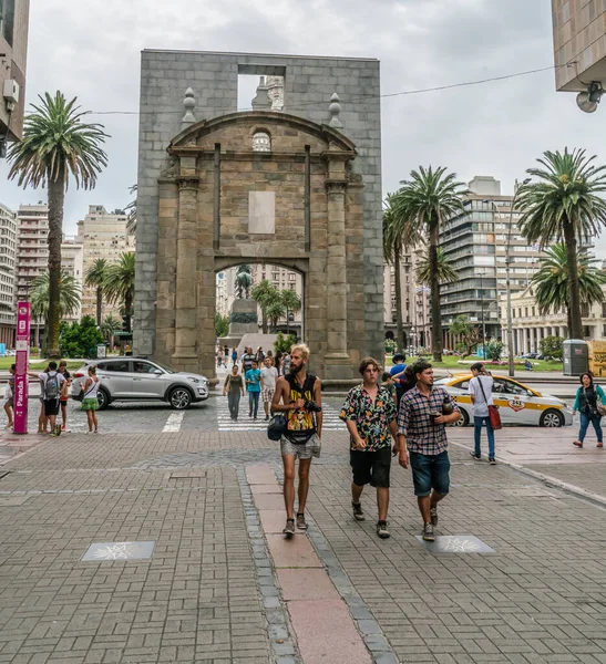 Bağımsızlık Meydanı Ndan Plaza Indepencia Ayrılarak Sarandi Alışveriş Caddesi Montevideo — Stok fotoğraf