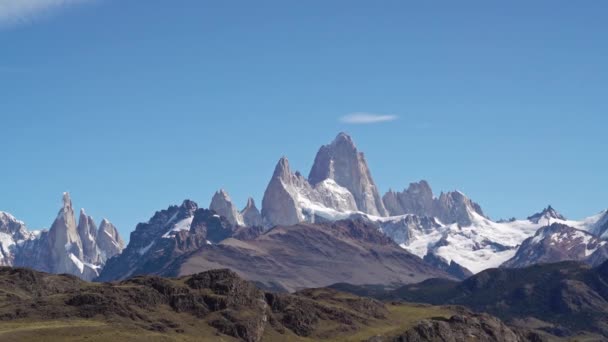 Гірський Хребет Фітц Рой Поблизу Ель Чалтен Аргентина — стокове відео