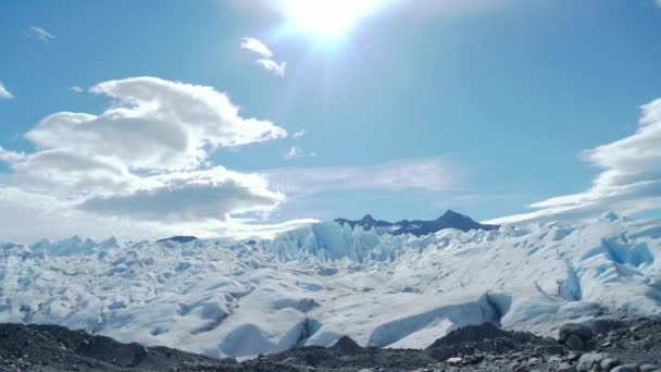 Вершине Ледника Перито Морено Недалеко Города Эль Калафате Патагония Аргентина — стоковое видео