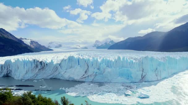 Het Perito Moreno Gletsjeroverzicht Bij Stad Calafate Patagonië Argentinië Maart — Stockvideo