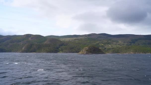 Uma Cordilheira Vista Navio Área Cabo Horn Ponto Sul Argentina — Vídeo de Stock