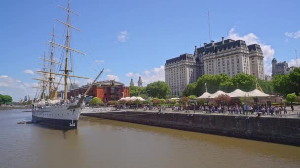 Buenos Aires Arjantin Şubat 2019 Porto Madero Limanı Ndaki Madero — Stok video