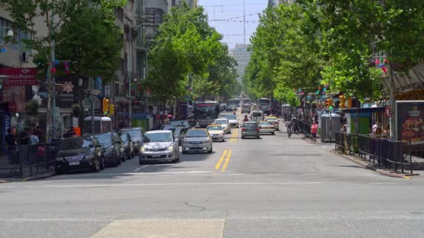 Montevideo Uruguay Februar 2019 Autos Verlassen Die Plaza Independencia Unabhängigkeitsplatz — Stockvideo