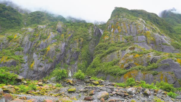 Berge Der Nähe Des Franz Josef Gletsjer Der Südinsel Neuseeland — Stockvideo