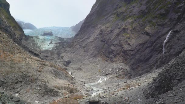 Spójrz Franz Josef Gletsjer Południowej Wyspie Nowa Zelandia — Wideo stockowe