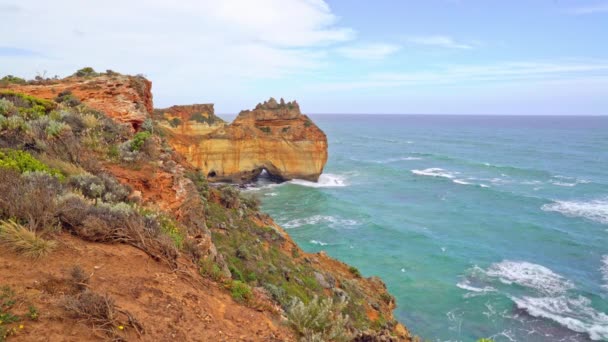 Costa Australiana Meridionale Con Scogli Spiaggia Sulla Great Ocean Road — Video Stock