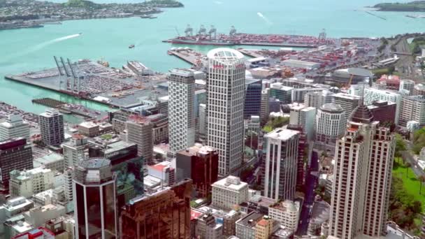 Auckland Nuova Zelanda Ottobre 2016 Pan View City Sky Tower — Video Stock