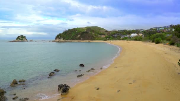 公園アベル タスマン ニュージーランド 2016年10月浜辺をえぐり出す人々アベル タスマン国立公園 ニュージーランド — ストック動画
