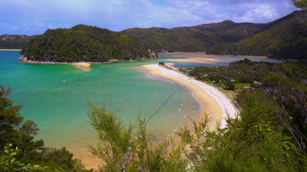 Park Abel Tasman Nový Zéland Široký Přehled Národní Park Abel — Stock video