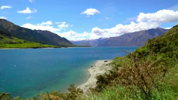 Time Lapse Lake Hawea South Island New Zealand — Stock Video