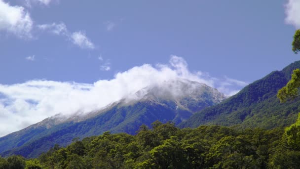 新西兰南岛山顶的雪山 — 图库视频影像