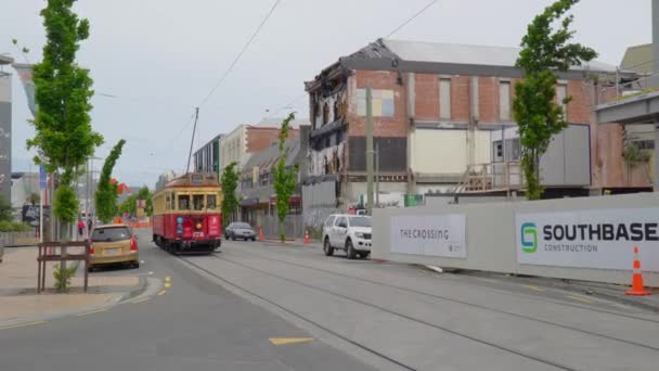Christchurch Nový Zéland Listopadu 2016 Tramvaj Koni Centrum Města Christchurch — Stock video