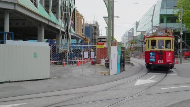 Christchurch Nuova Zelanda Novembre 2016 Tram Equitazione Centro Città Christchurch — Video Stock