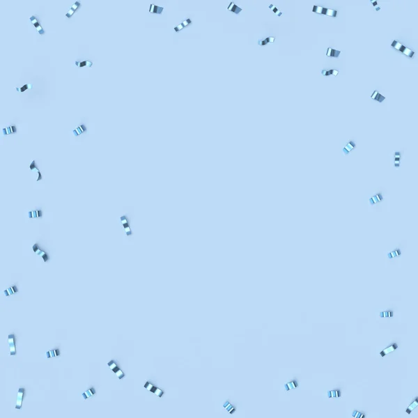 Confetti Een Pastelblauwe Achtergrond Feestelijke Achtergrond Geluksconcept — Stockfoto