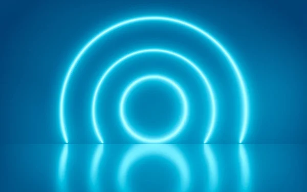 Neonowe Koło Abstrakcyjne Tło Niebieskie Spektrum Żywe Kolory Świecące Linie — Zdjęcie stockowe