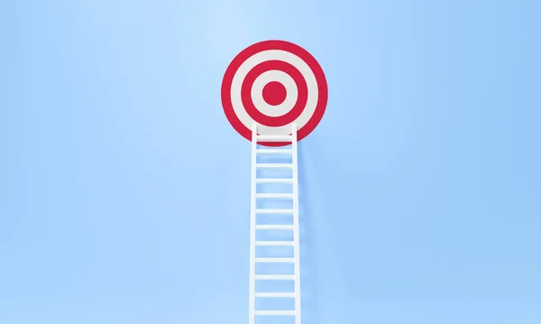 Mavi bir duvarda merdiven başarısı, merdivenlerden inip çıkmak. Büyüme, gelecek, gelişim konsepti. 3B Hazırlama