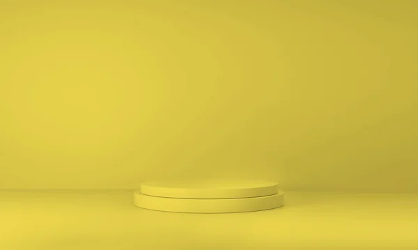 モックアップ表彰台黄色の幸運な背景 3Dレンダリング — ストック写真
