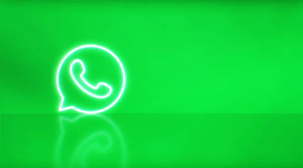 Madrid Espagne Février 2021 Logo Whatsapp Néon Avec Espace Pour — Photo