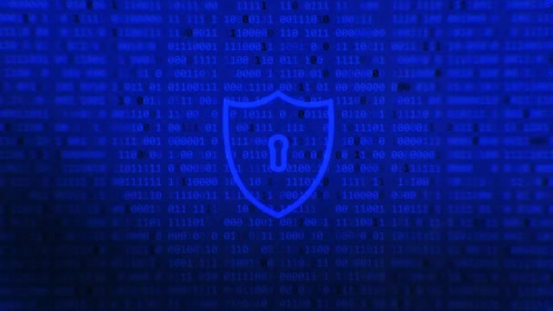 Ética Escudo Azul Abstrato Proteção Privacidade Tecnologia Fundo Vírus Proteção — Vídeo de Stock