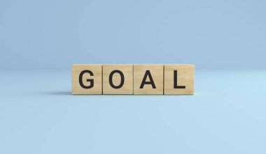 Tahta küp bloklardan yapılmış bir hedef kelime. iş kavramı.