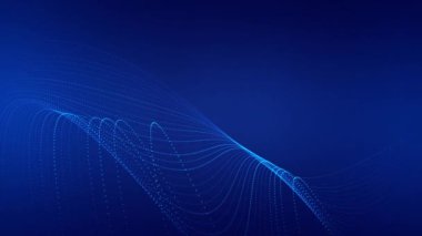 Ağ boyunca veri taşıyan sıvı noktalar ve çizgiler birleştirildi. Yapay zeka kavramı, teknoloji ve veri yükleme.