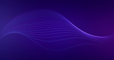 Sıvı veri eğrisi mavi ve mor soyut arkaplan üzerindeki noktalar ve çizgiler için bağlanıyor. Teknoloji zekası kavramı.
