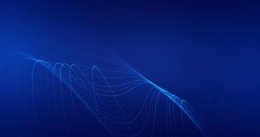 Ağ boyunca veri taşıyan sıvı noktalar ve çizgiler birleştirildi. Yapay zeka kavramı, teknoloji ve veri yükleme.