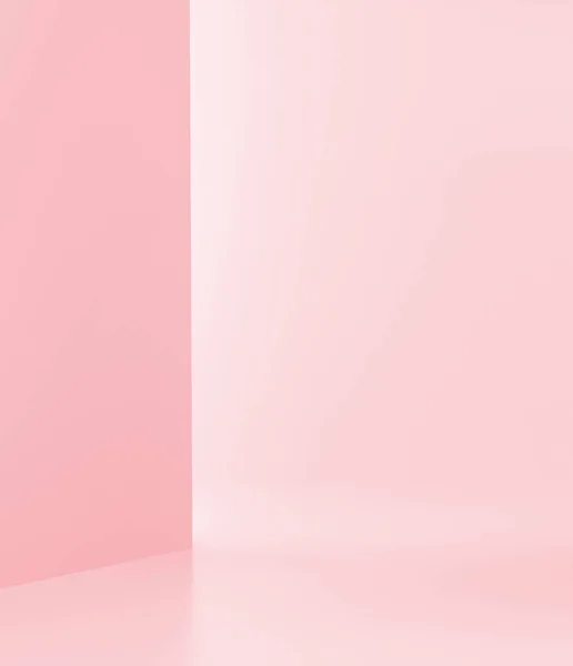 用于粉红背景的产品演示的最小内部工作室灯 3D渲染 — 图库照片