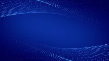 Mavi üzerine soyut arkaplan parçacıkları. AI Tech, büyük veri akışı konsepti. 