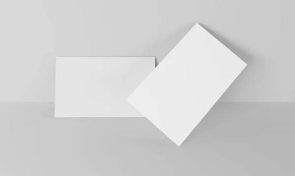 ホワイトを背景に名刺 モックアップデザイン 3Dレンダリング — ストック写真