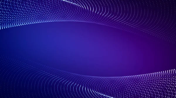 Fond Abstrait Particules Violet Bleu Tech Concept Fluide Big Data — Photo