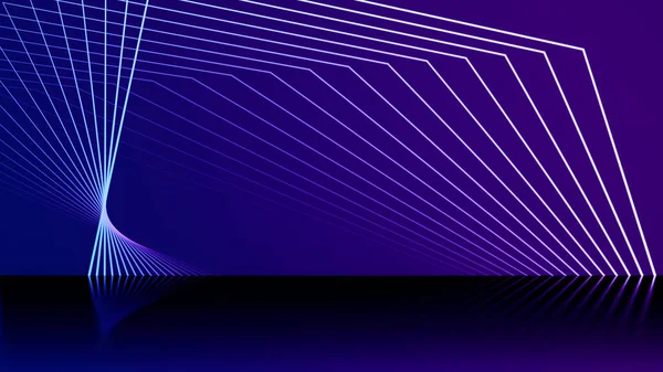 Neon Futuristic Abstract Blue Purple Light Shapes Line Diagonals — 스톡 사진