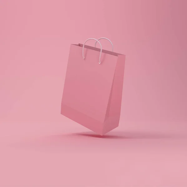 Shopping Väska Leviterar Rosa Bakgrund Konvertering — Stockfoto