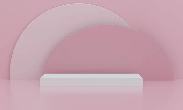 Більший Подіум Експозиції Продукту Смішному Барвистому Рожевому Фоні Виставки Рендерингу — стокове фото