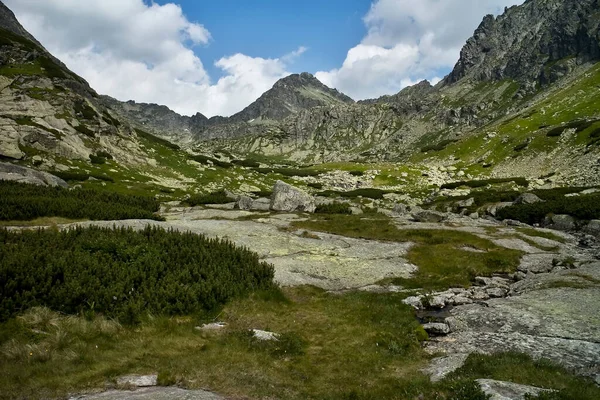 Strbsky pico, Alto Tatras, valle de Mlynicka, Eslovaquia: Strbsky pico es el pico situado al final del valle de Mlynicka en el Alto Tatras. —  Fotos de Stock