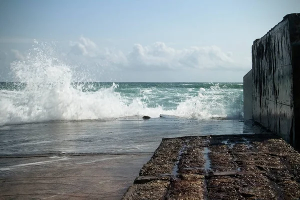 Море Песок Небо Побережье Черного Моря Морские Волны Северном Берегу — стоковое фото