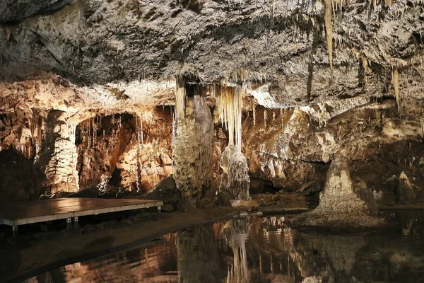 Cueva Punkevni República Checa Una Parte Cueva Buscada Del Karst — Foto de Stock