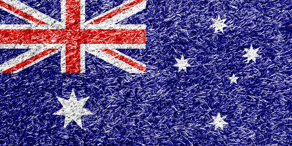 Australië Vlag Gras Achtergrond Textuur — Stockfoto