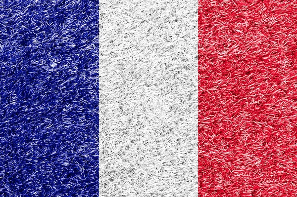 Çimen Arkaplan Dokusunda Fransa Bayrağı — Stok fotoğraf