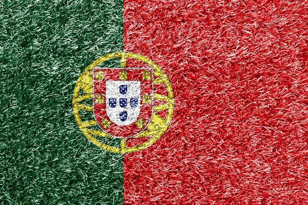 Bandera Portugal Sobre Hierba Textura Fondo —  Fotos de Stock
